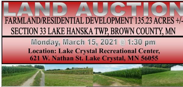 Bruss Family Farmland & Residential Development 135.23 Acre Land Auction